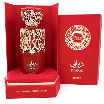 Eau de Parfum Diwani Rabat in einem stilvollen Ambiente, ideal für besondere Momente.