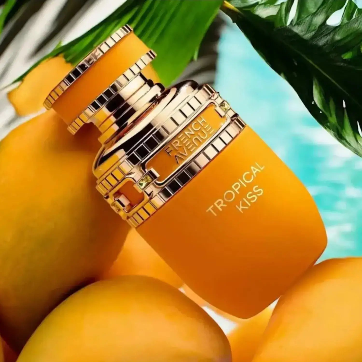 Offene Verpackung des ekovita Parfüms Tropical Kiss mit frischem, tropischem Duft.