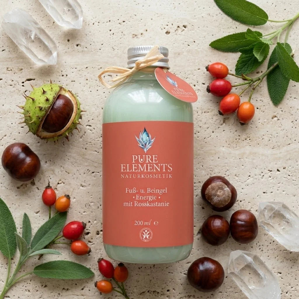 Fuß- und Beingel •Energie• mit Rosskastanie & Hagebuttenkernöl | Kühlende Naturkosmetik