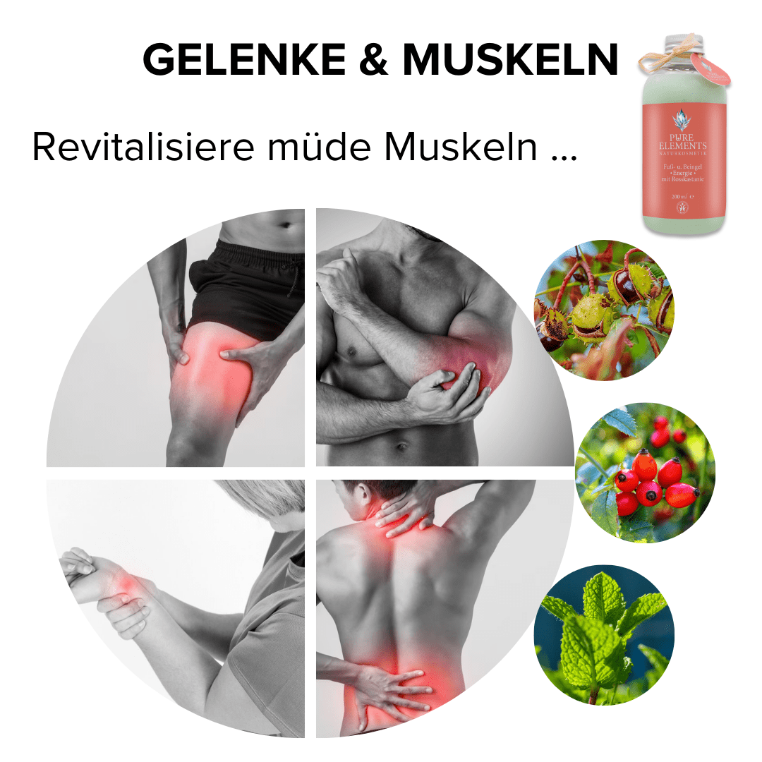 Fuß- und Beingel •Energie• mit Rosskastanie & Hagebuttenkernöl | Kühlende Naturkosmetik
