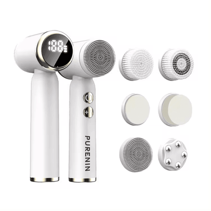 Die verschiedenen Bürstenaufsätze des Purenin Sets für gezielte Hautpflege Anwendungen