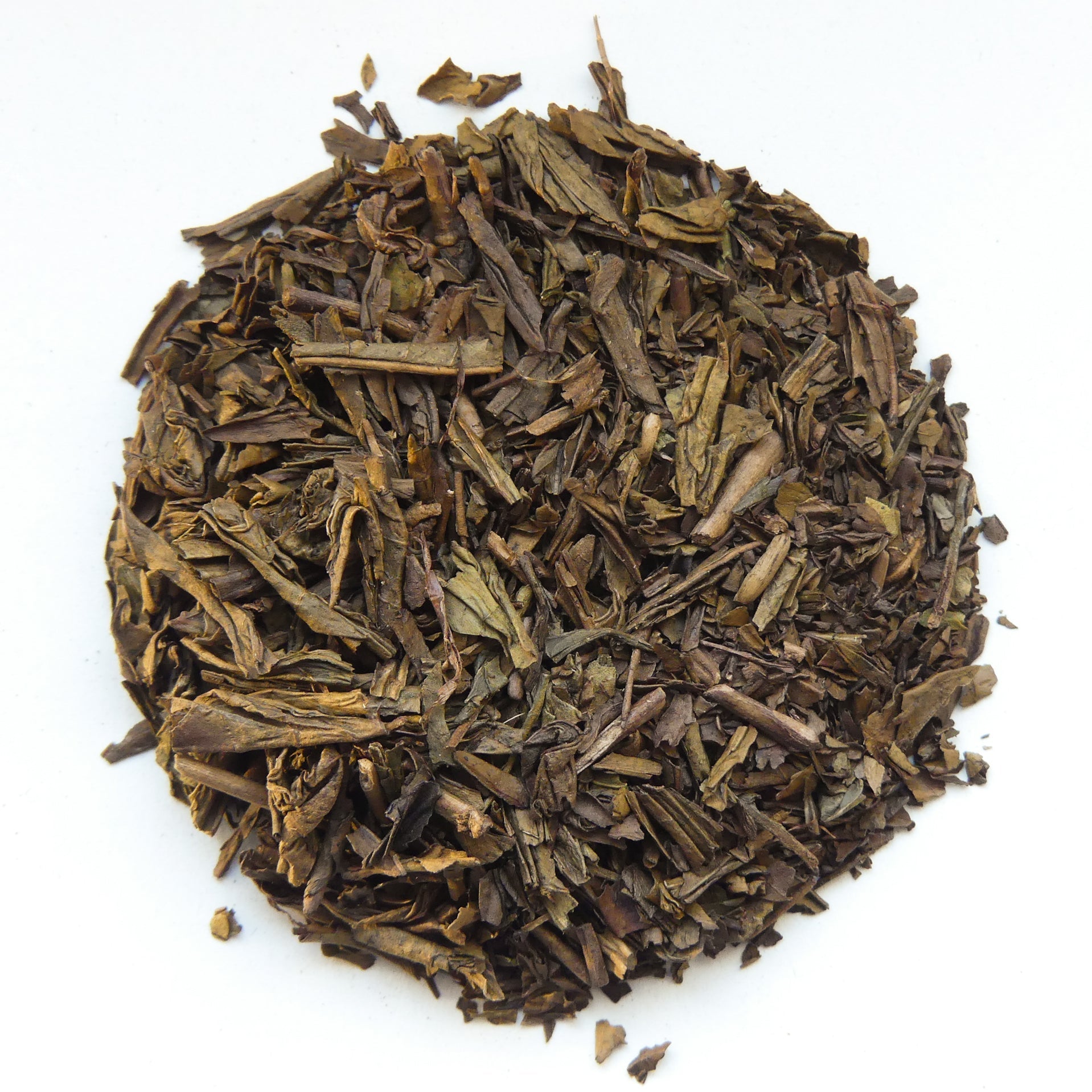 Japanischer Bancha Houjicha Grüntee von Ekovita in Premium Qualität, lose und frisch in einer transparenten Packung.
