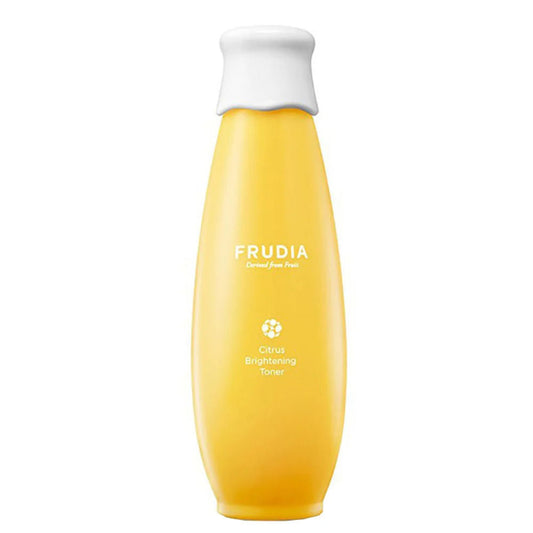 Frudia Citrus Brightening Toner im eleganten Flakon, perfekt für die tägliche Gesichtspflege und Feuchtigkeit.