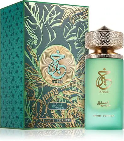 Verpackung des Khair Eau de Parfum, elegant gestaltet für einen luxuriösen Eindruck.