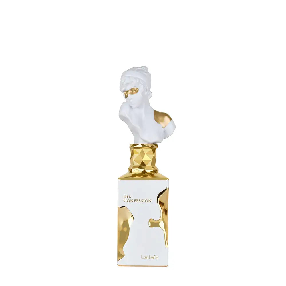 Lattafa Her Confession Eau de Parfum in eleganter Flasche, 100ml für Damen, blumiger Luxusduft.