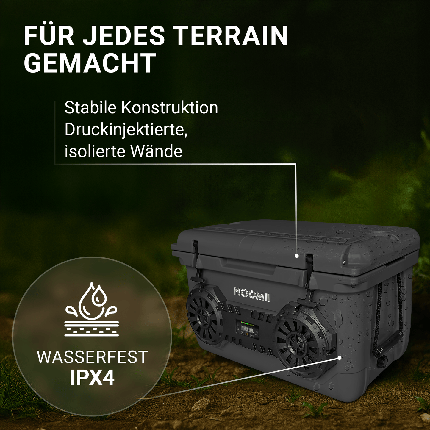 NooMii ArcticBeat 45 – Premium Kühlbox mit Bluetooth-Lautsprecher (45L)