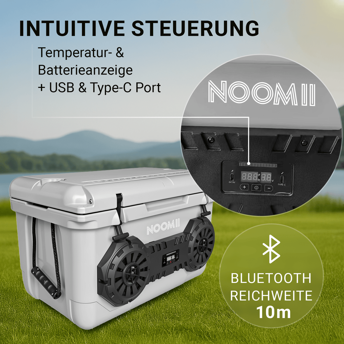 NooMii ArcticBeat 45 – Premium Kühlbox mit Bluetooth-Lautsprecher (45L)