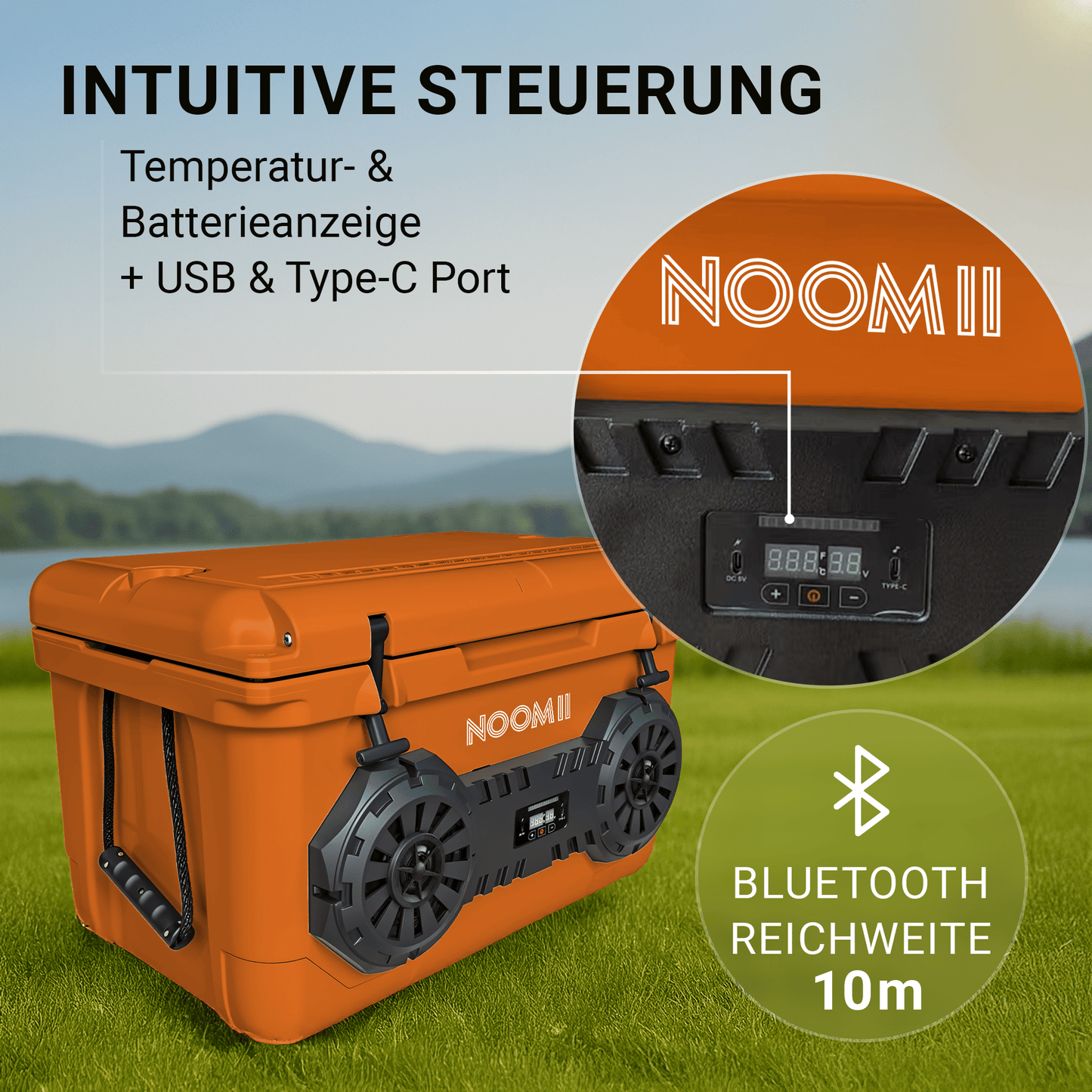 NooMii ArcticBeat 45 – Premium Kühlbox mit Bluetooth-Lautsprecher (45L)