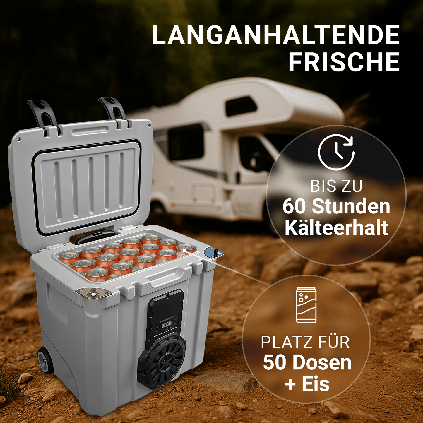 NooMii BeatRoller 35 – Rollbare Kühlbox mit Bluetooth-Lautsprecher (35L)