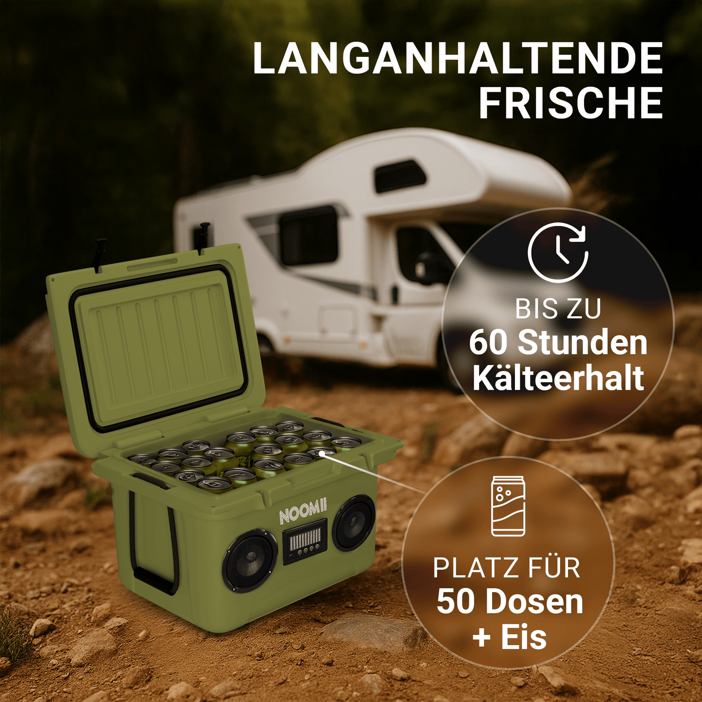 NooMii ColdBeats 35 – Kühlbox mit Bluetooth-Lautsprecher (35L)