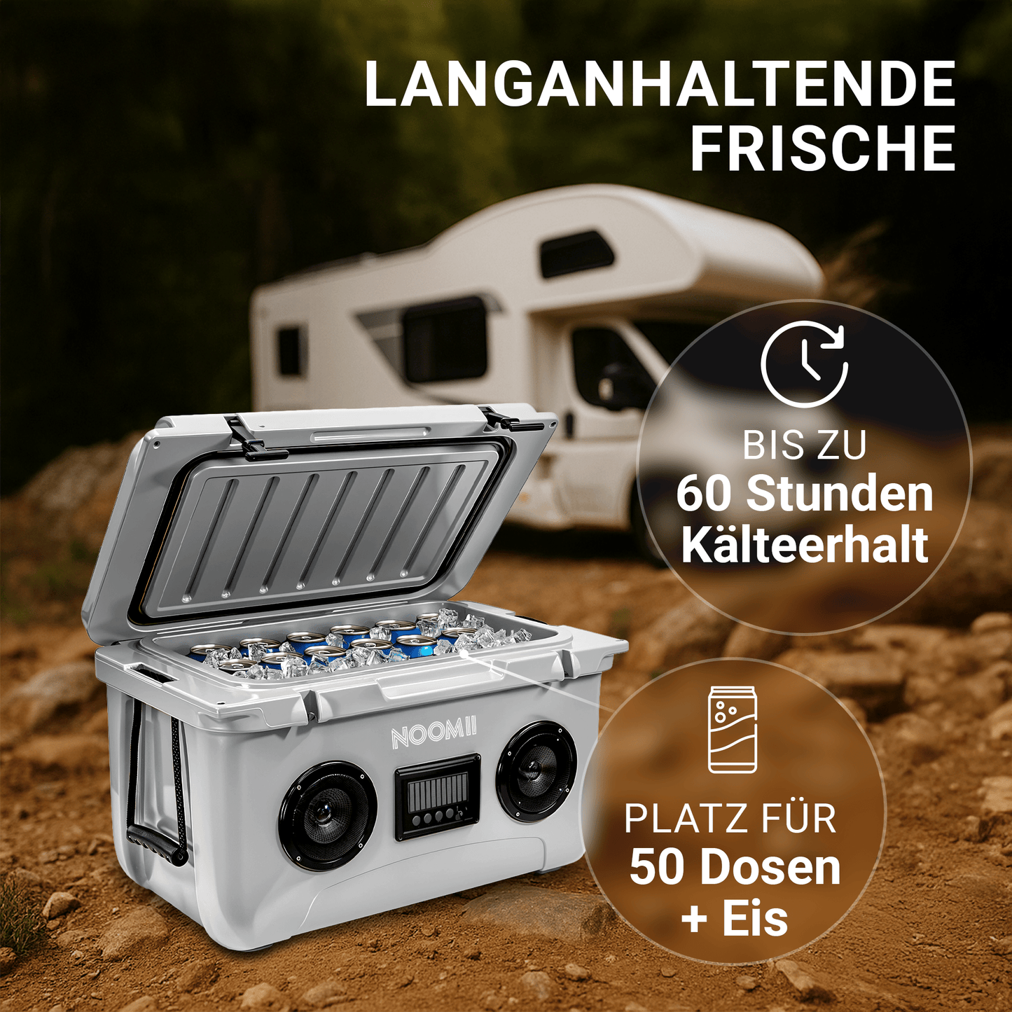 NooMii ColdBeats 45 – Kühlbox mit Bluetooth-Lautsprecher (45L)