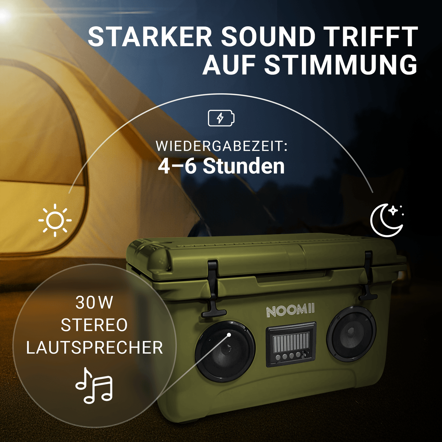 NooMii ColdBeats 45 – Kühlbox mit Bluetooth-Lautsprecher (45L)