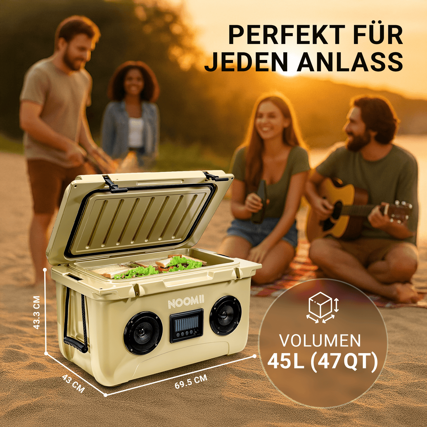 NooMii ColdBeats 45 – Kühlbox mit Bluetooth-Lautsprecher (45L)