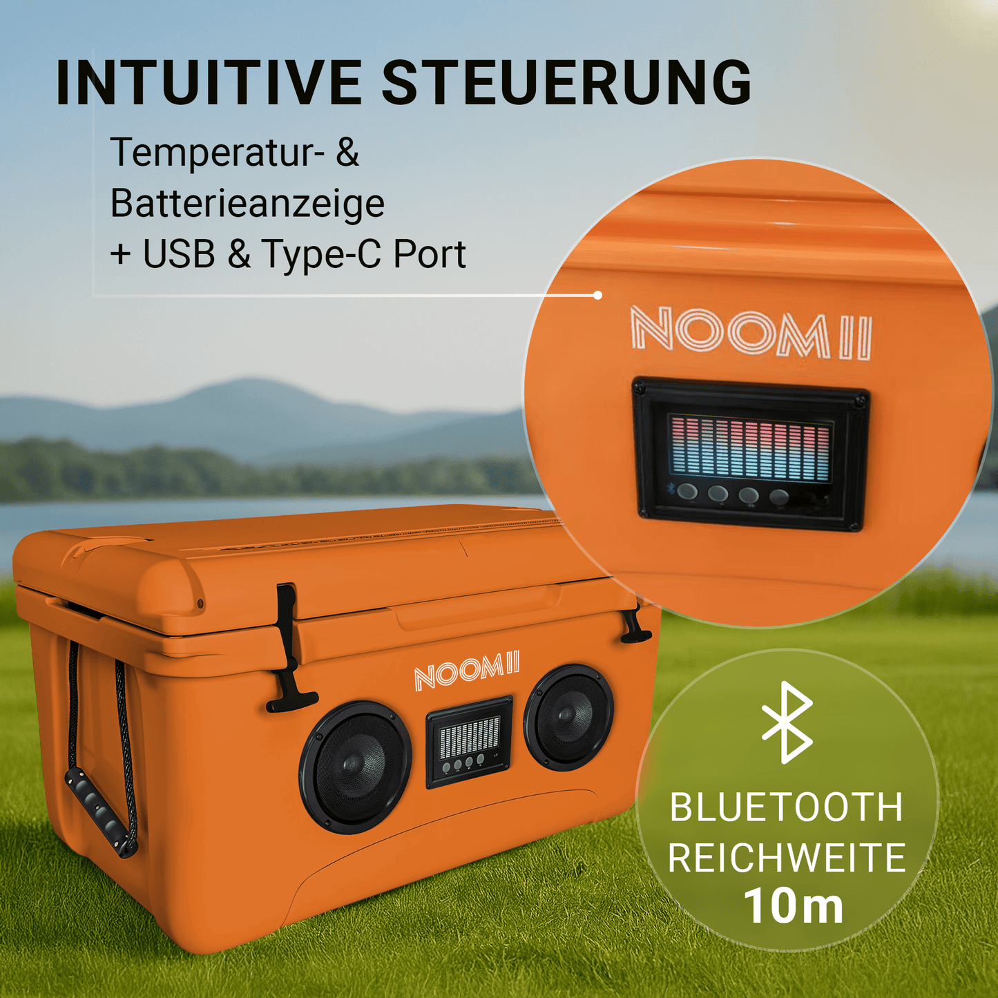 NooMii ColdBeats 65 – XXL Kühlbox mit Bluetooth-Lautsprecher (65L)