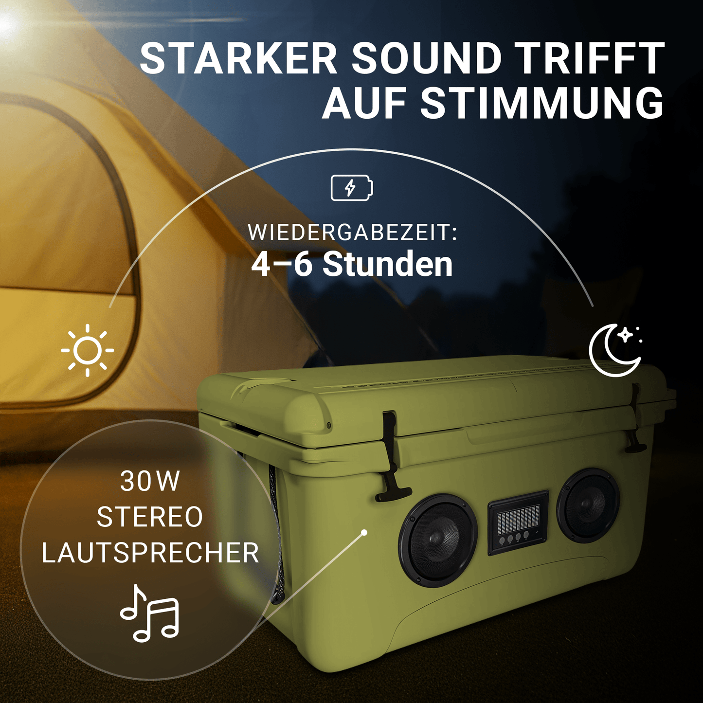 NooMii ColdBeats 65 – XXL Kühlbox mit Bluetooth-Lautsprecher (65L)