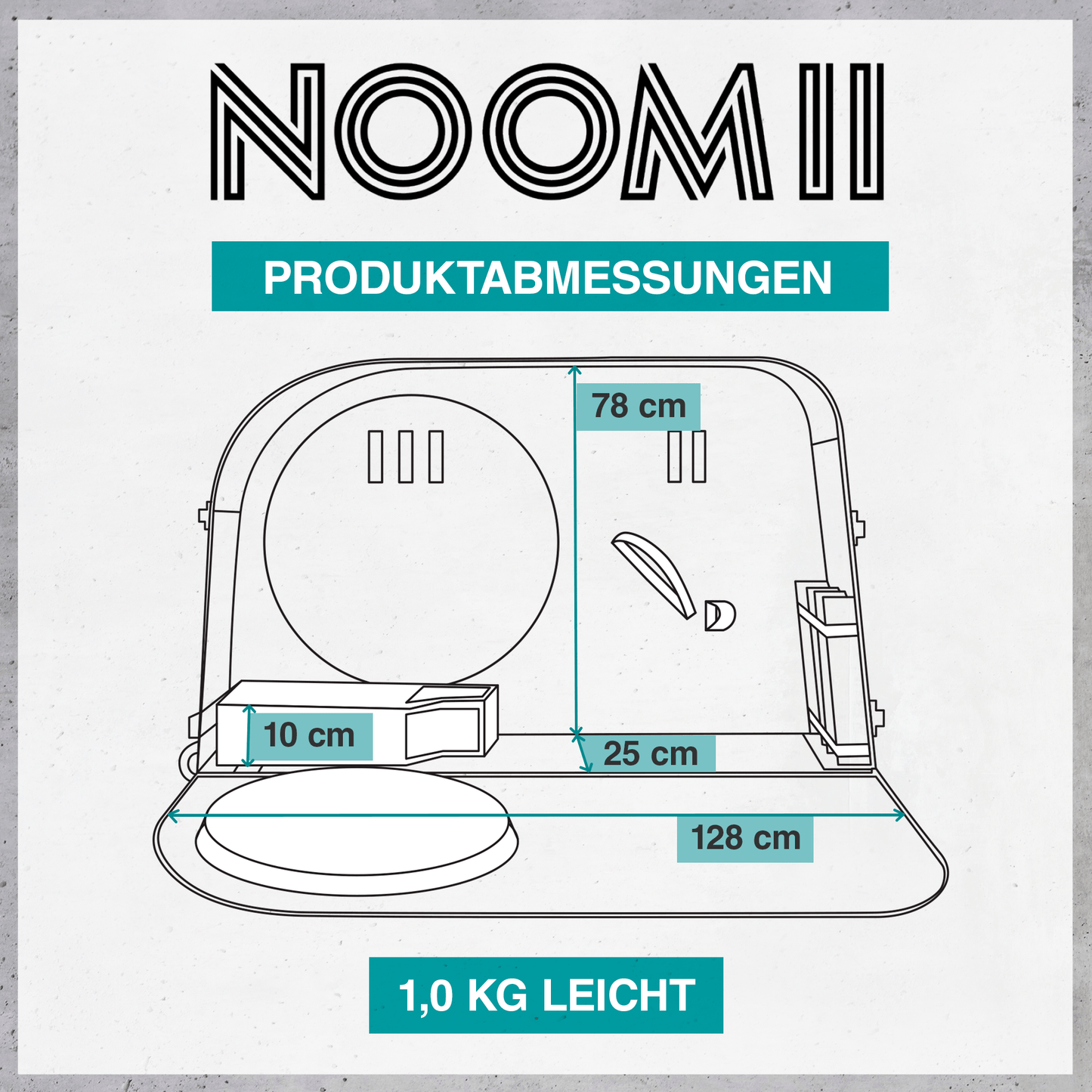 NooMii Fahrrad-Transporttasche mit Rollen – 128 × 78 × 25 cm