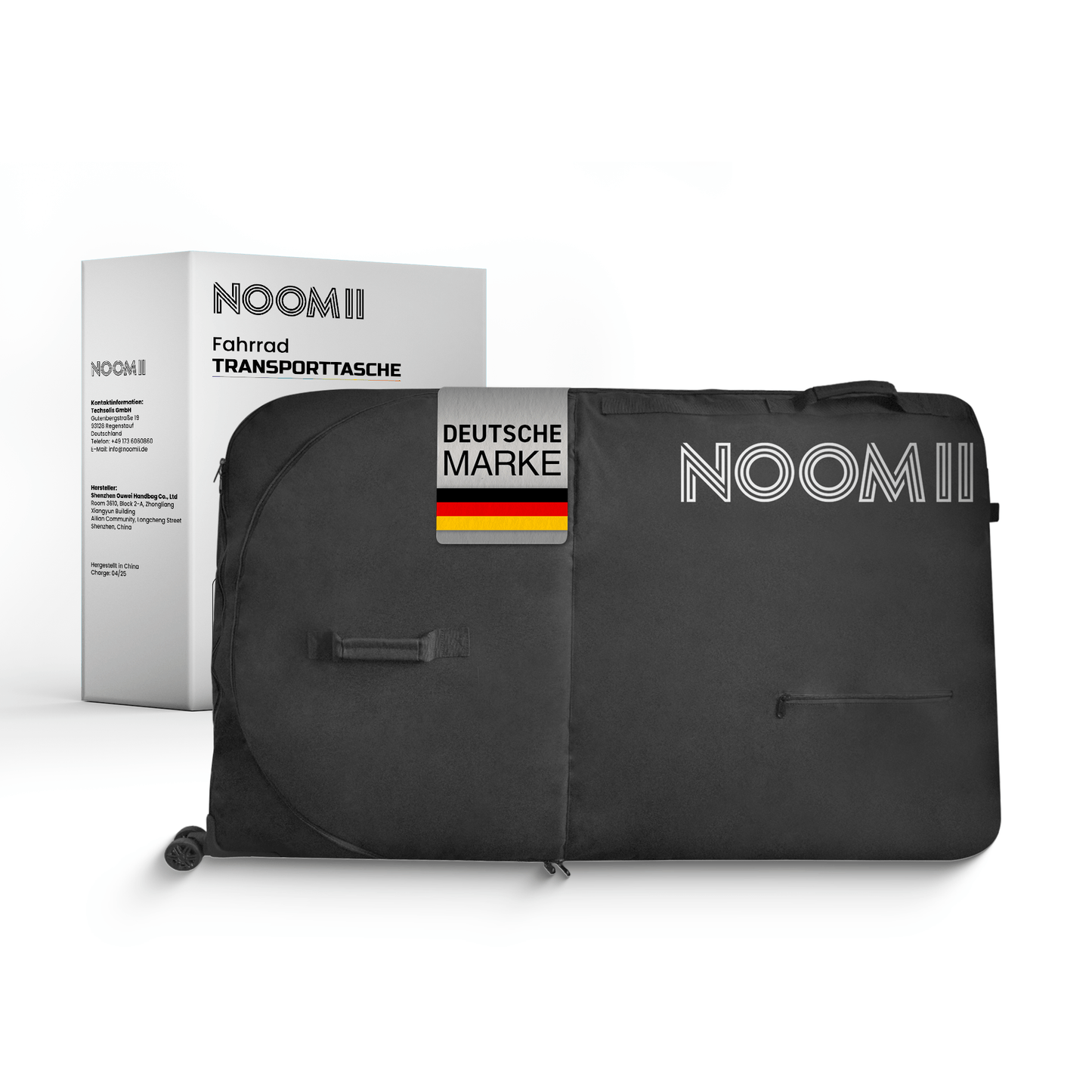 NooMii Fahrrad-Transporttasche mit Rollen – 128 × 78 × 25 cm