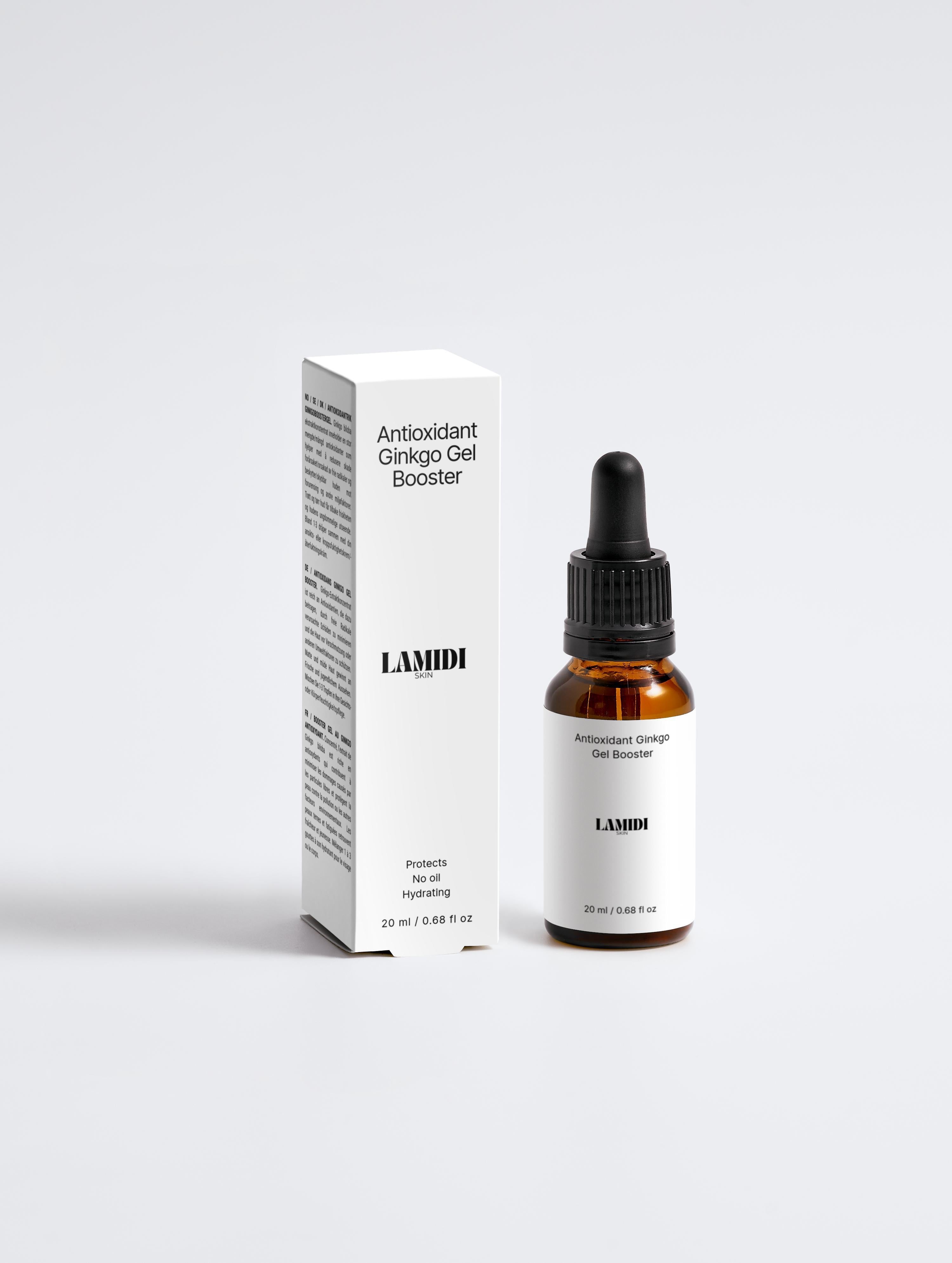 Antioxidant Ginkgo Gel Booster von ekovita in stilvoller Verpackung zur Hautpflege.