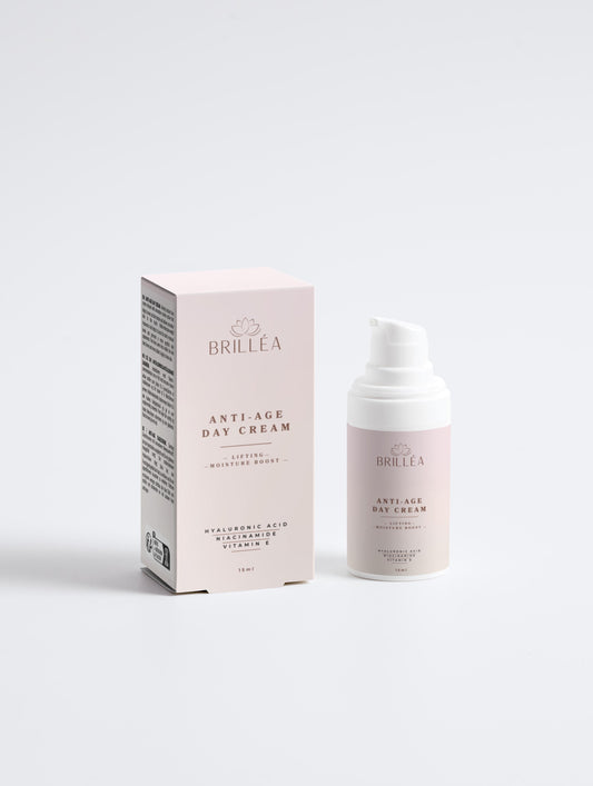 Hyaluron Anti-Age Tagescreme von Brilléa in eleganter Verpackung, ideal für tägliche Hautpflege.