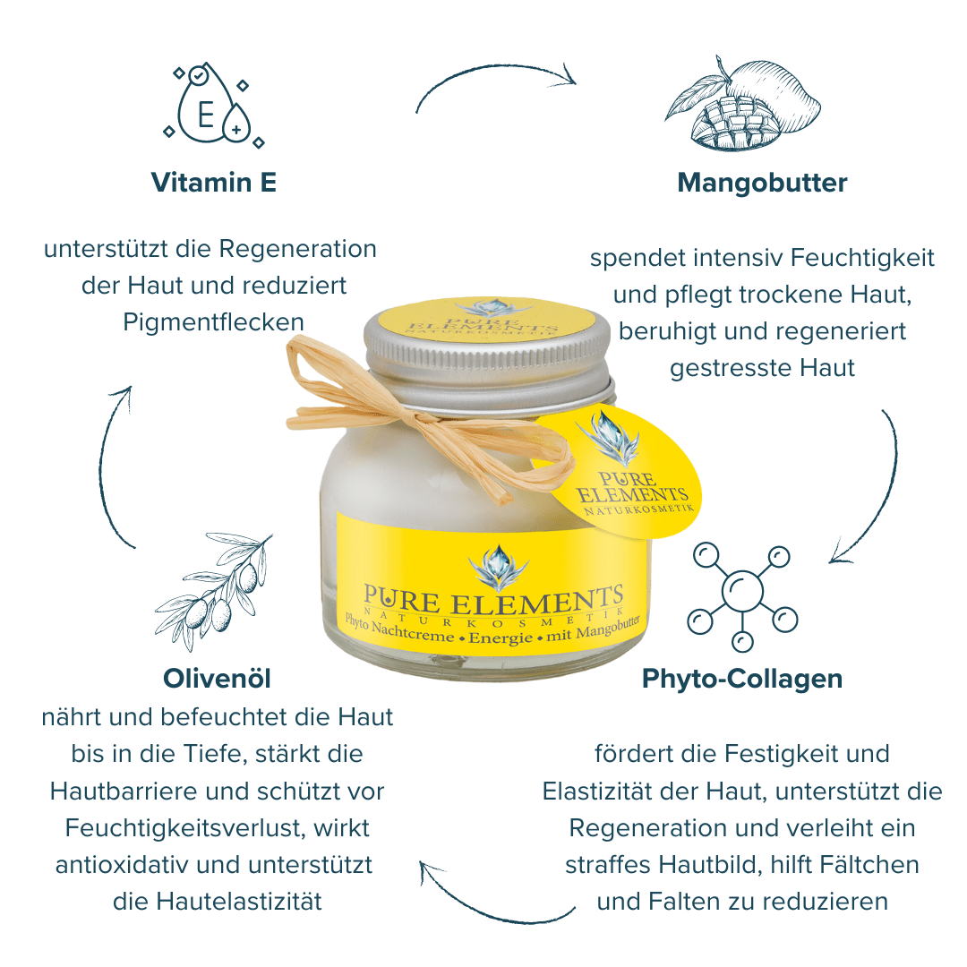 Phyto Nachtcreme •Energie• mit Mangobutter