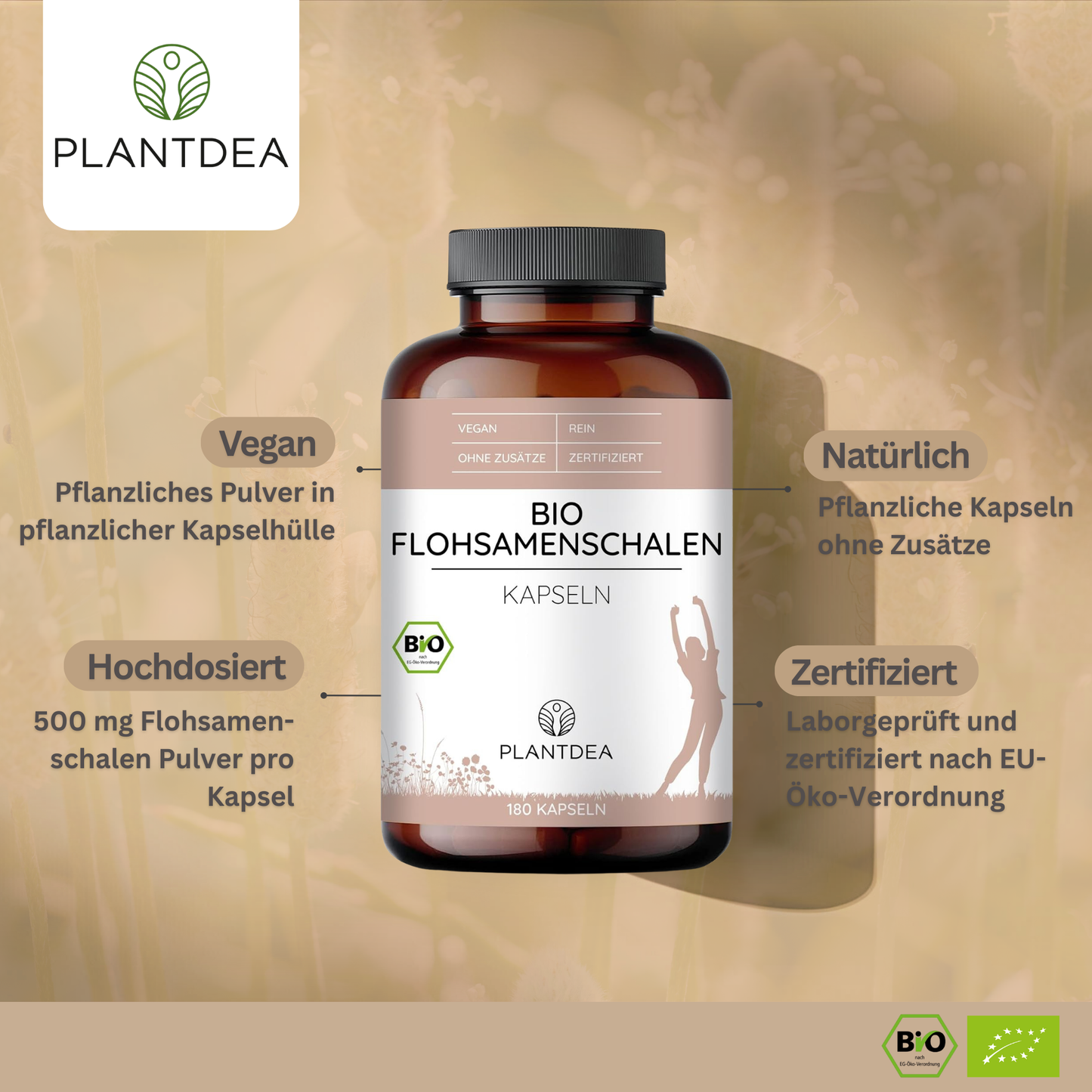 Bio Flohsamenschalen Kapseln