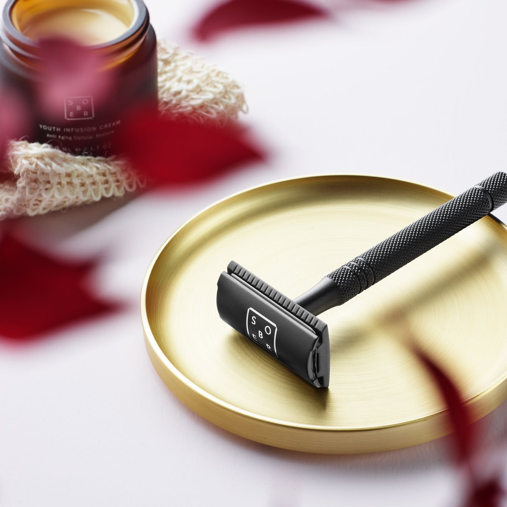 Detailansicht des Rasierhobel-Griffs, ergonomisch und rutschfest für besseren Halt.