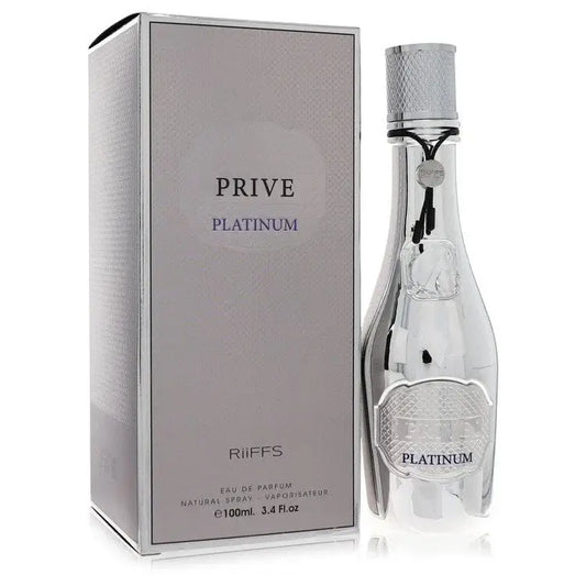 Riiffs Prive Platinum Eau de Parfum 100 ml in eleganter Verpackung für luxuriösen unisex Duft.
