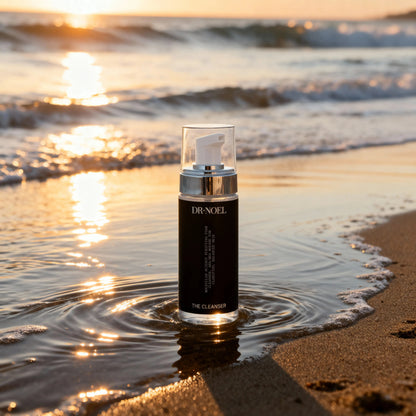 Detailaufnahme des Dr. Noel Gesichtsreinigers zeigt die gelartige Konsistenz und die natürliche Formel.