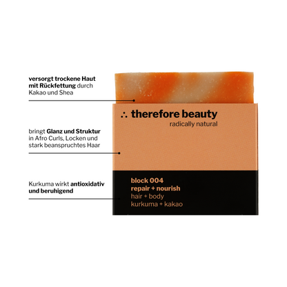 Anwendung der Kurkuma Seife block 004 zur Hydratation bei trockener Haut.