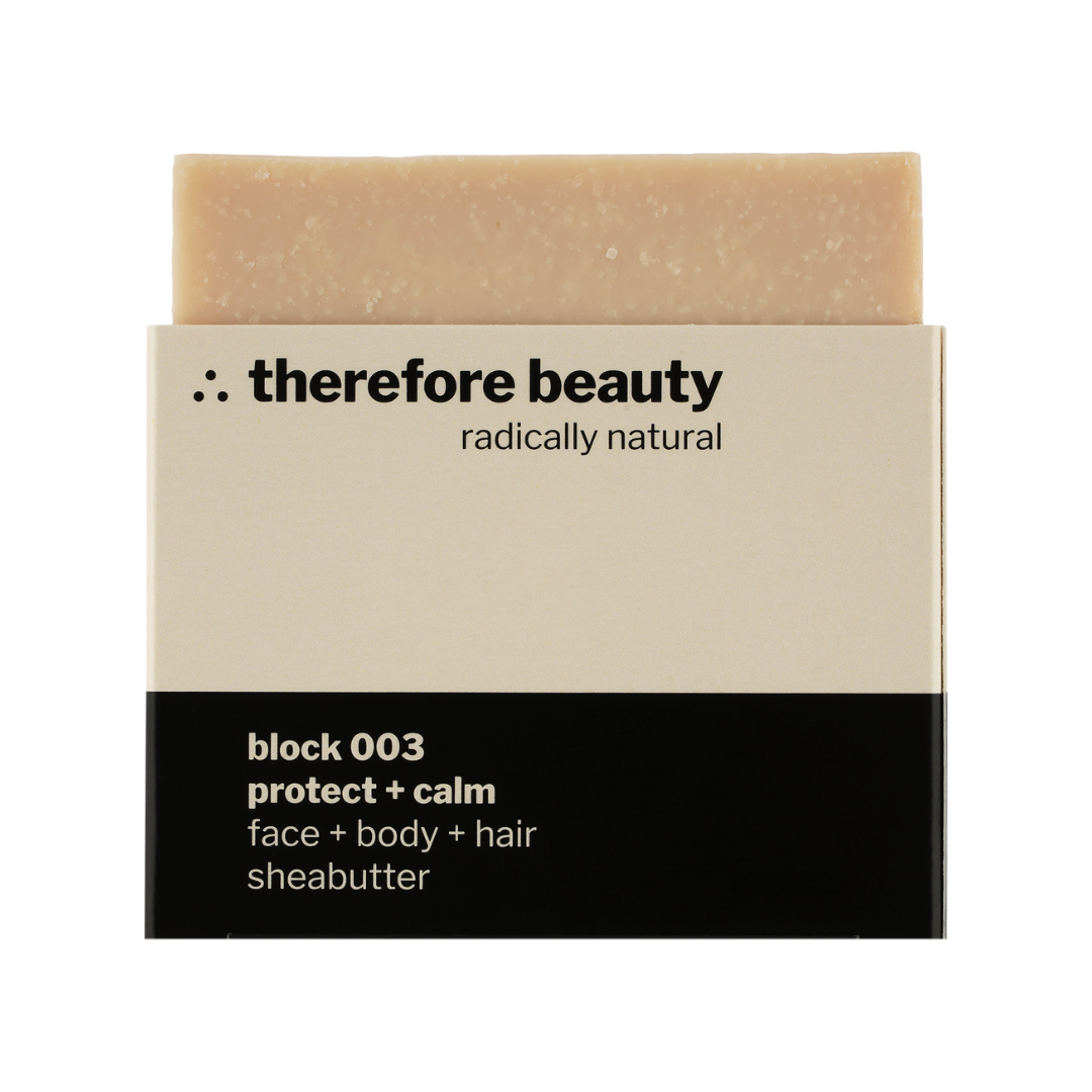 Sheabutter-Seife Block 003 in elegantem Design für sensible Haut von ∴ therefore beauty.