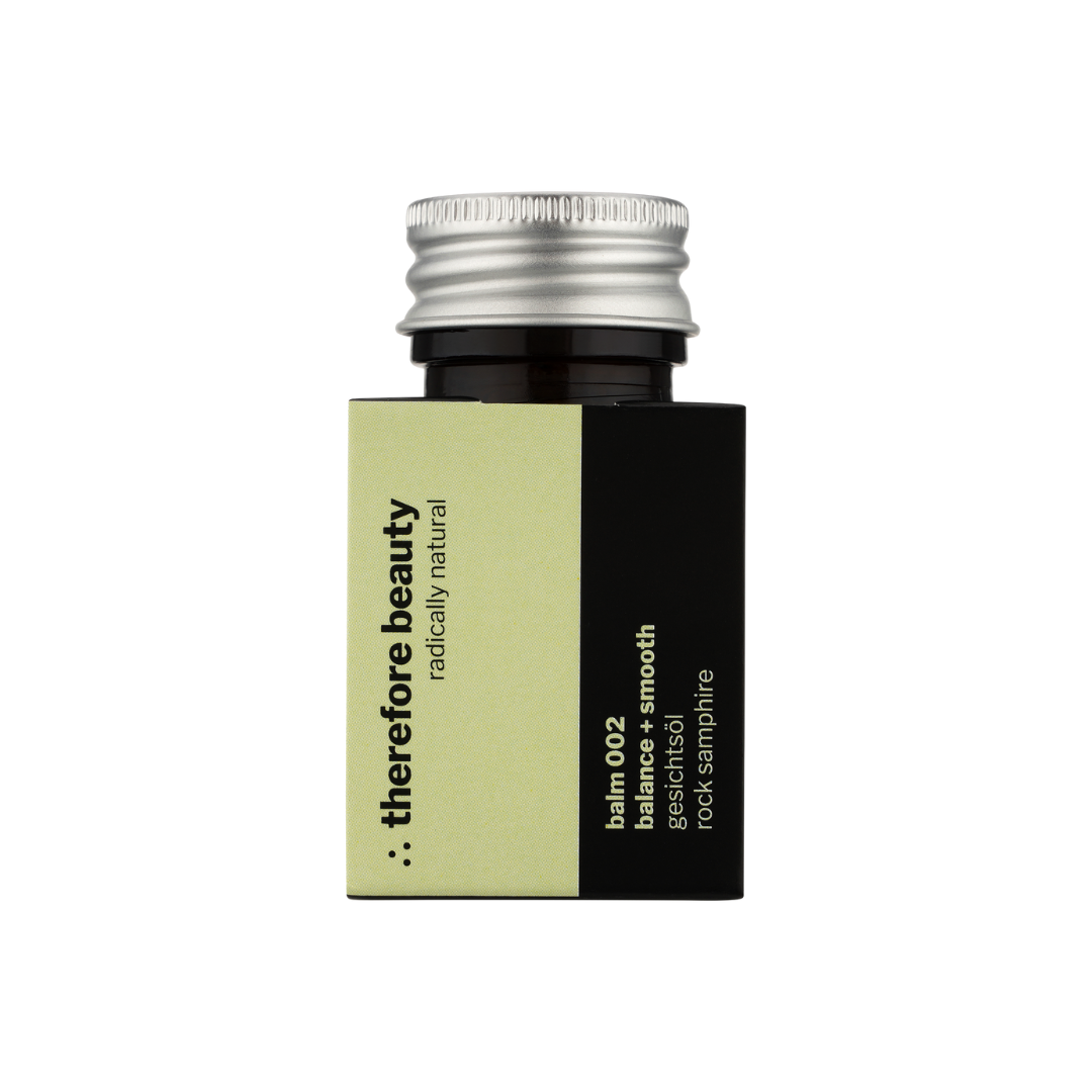 Hochwertiges Gesichtsöl für reife Haut mit Meeresfenchel und Aprikosenkernöl in eleganter Flasche.