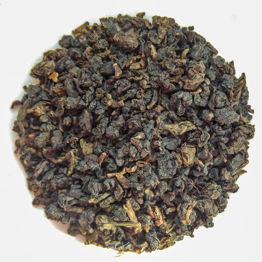 Ti Kuan Yin Oolong Tee von Roberts Teehaus in einer eleganten Verpackung, ideal für Genießer.
